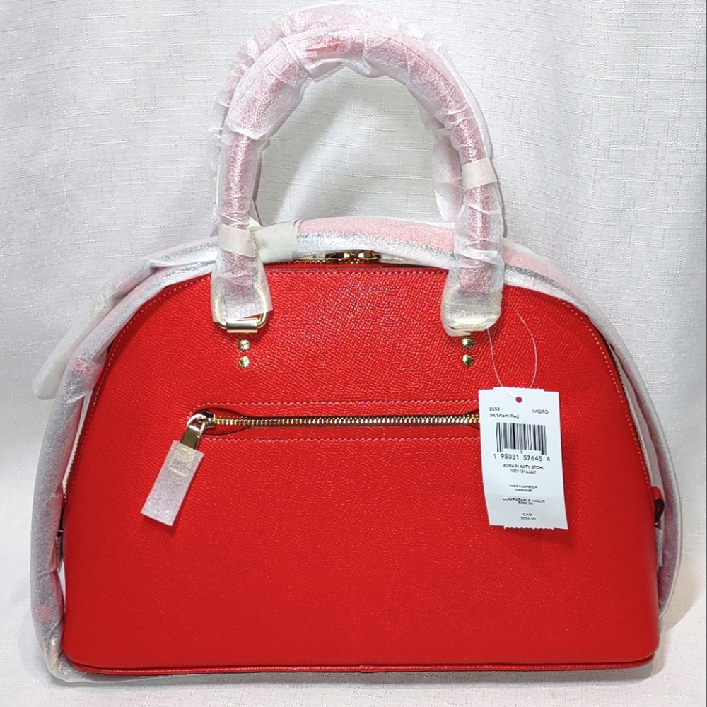 COACH Katy Satchel in Miami Red - Picture 5 of 8